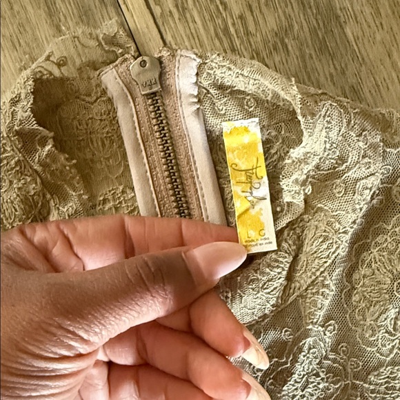 Free People Dusty Mauve Lace Trim Sleeveless Casual Dress - Picture 2 of 9